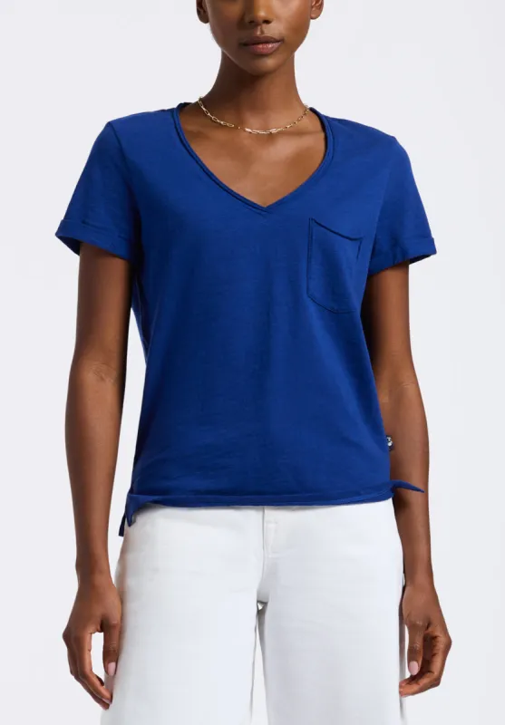Moxie Women's Slub Knit V-Neck T-Shirt, Sodalite Blue - KT0179P sold by Buffalo David Bitton