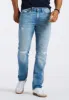 Straight Six Men's Distressed Jeans, Light Vintage Blue - BM26058 sold by Buffalo David Bitton