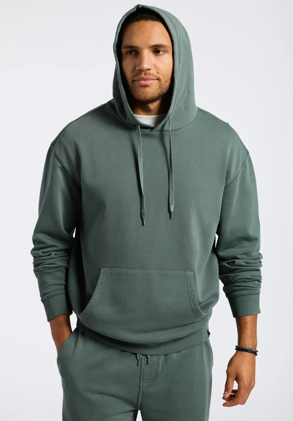 Finley Men's Relaxed Pullover Hoodie, Dark Forest Green - BM24534 sold by Buffalo David Bitton product image thumbnail 2