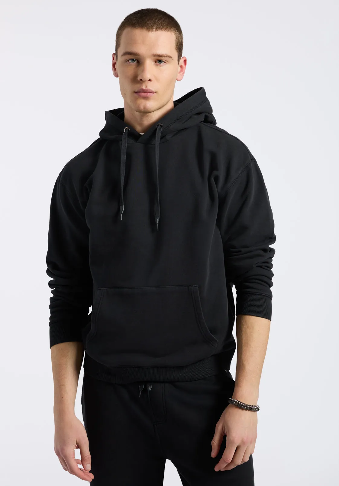Finley Men's Relaxed Pullover Hoodie, Black - BM24534 sold by Buffalo David Bitton product image thumbnail 2