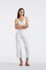 High Rise Wide Leg Cropped Addisson Women's Pants, White - BL16087 sold by Buffalo David Bitton