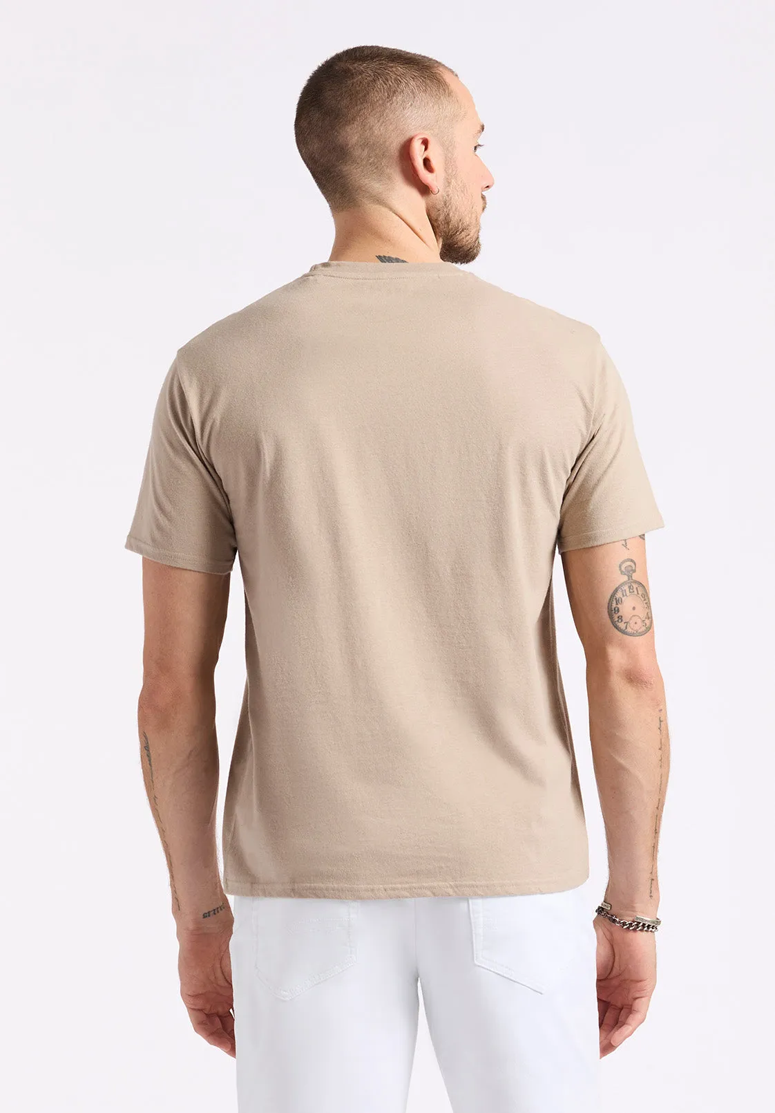 Tison Men's Graphic T-Shirt with Buffalo Print, Tuffet Beige - BM24645 sold by Buffalo David Bitton product image thumbnail 4
