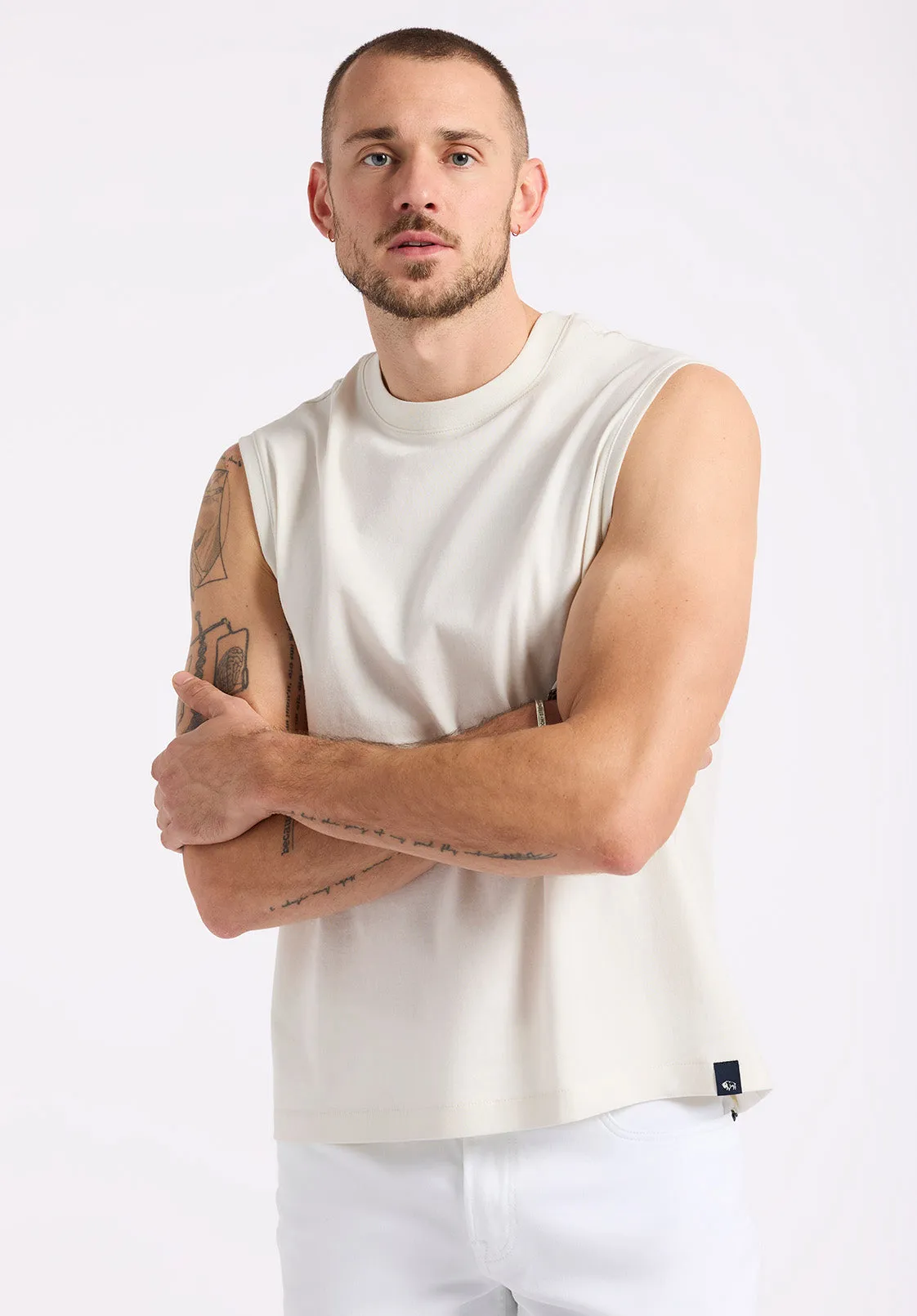 Kingster Men's Relaxed Fit Jersey Tank, Milk - BM24601 sold by Buffalo David Bitton product image thumbnail 2