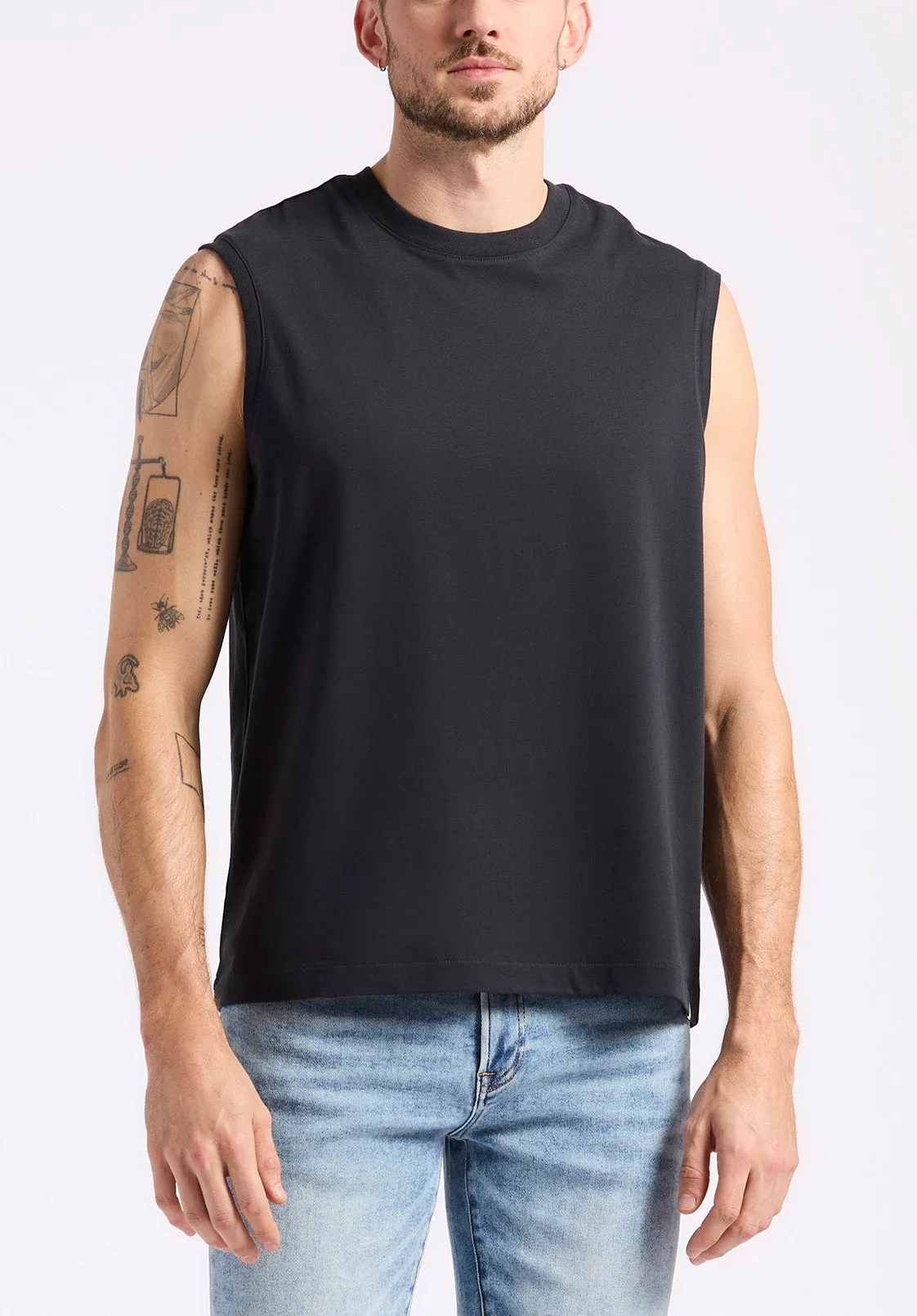 Kingster Men's Relaxed Fit Jersey Tank Top, Black - BM24601 sold by Buffalo David Bitton