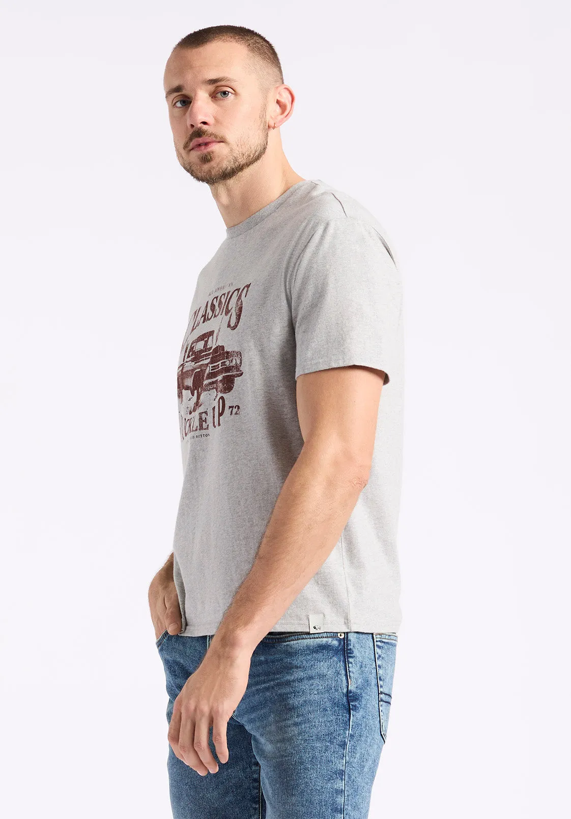 Trige Men's Graphic T-Shirt with Pickup Truck Print, Heather Grey - BM24631 sold by Buffalo David Bitton product image thumbnail 3