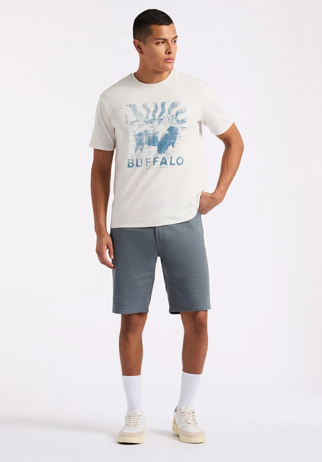 Tison Men's Graphic T-Shirt with Buffalo Print, Milk - BM24645 sold by Buffalo David Bitton product image thumbnail 4