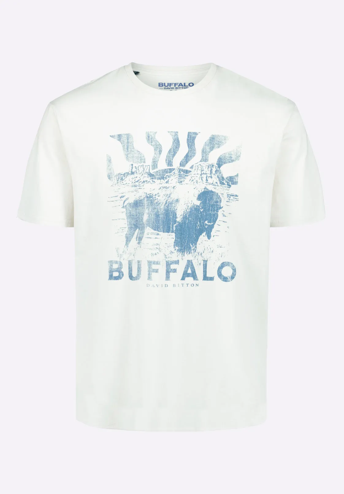 Tison Men's Graphic T-Shirt with Buffalo Print, Milk - BM24645 sold by Buffalo David Bitton product image thumbnail 5