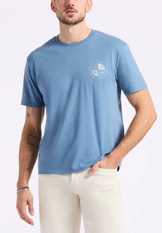 Tollose Men's Graphic T-Shirt with Heritage Print, Coronet Blue - BM24633 sold by Buffalo David Bitton