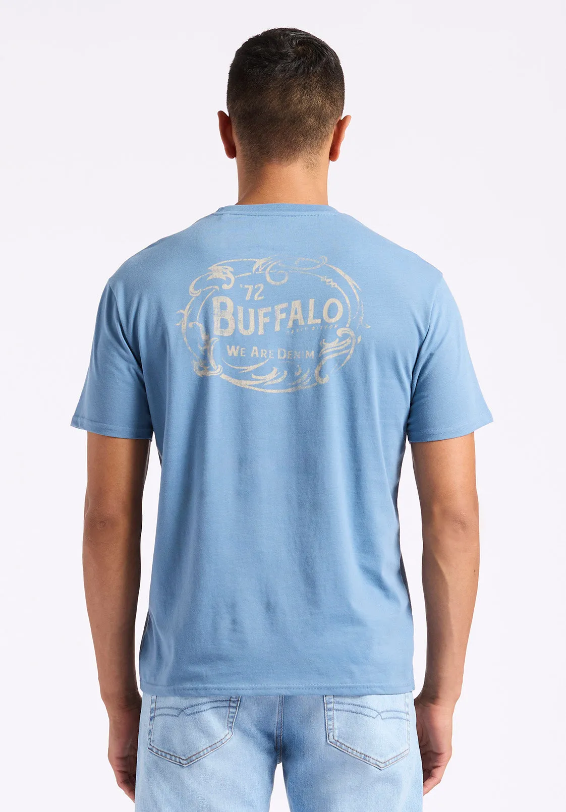 Tuffalo Men's Graphic T-Shirt with "Buffalo" Print, Coronet Blue - BM24644 sold by Buffalo David Bitton product image thumbnail 3