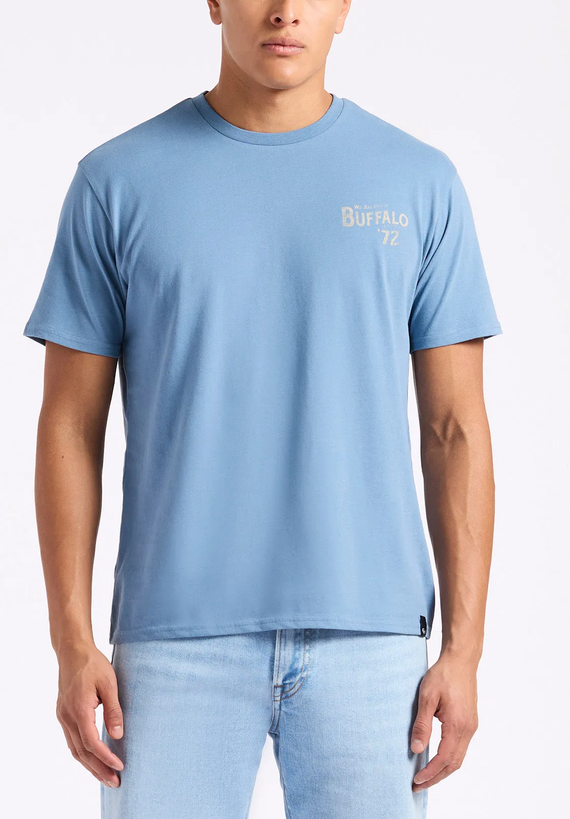 Tuffalo Men's Graphic T-Shirt with "Buffalo" Print, Coronet Blue - BM24644 sold by Buffalo David Bitton