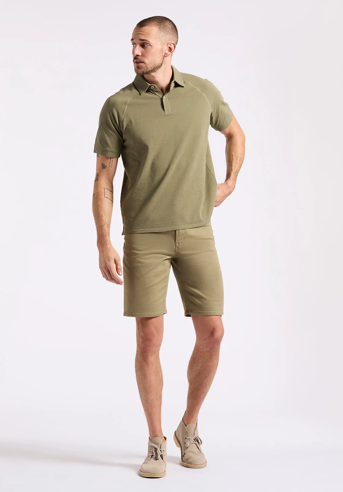 Kindell Men's Short-Sleeve Pique Polo, Army Green - BM24608 sold by Buffalo David Bitton product image thumbnail 4