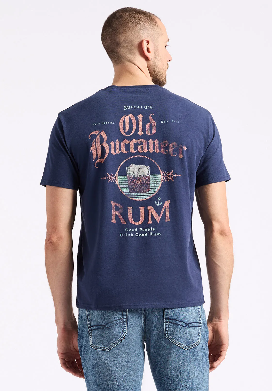 Taneer Men's Graphic T-Shirt with Rum Print, Whale - BM24642 sold by Buffalo David Bitton product image thumbnail 3