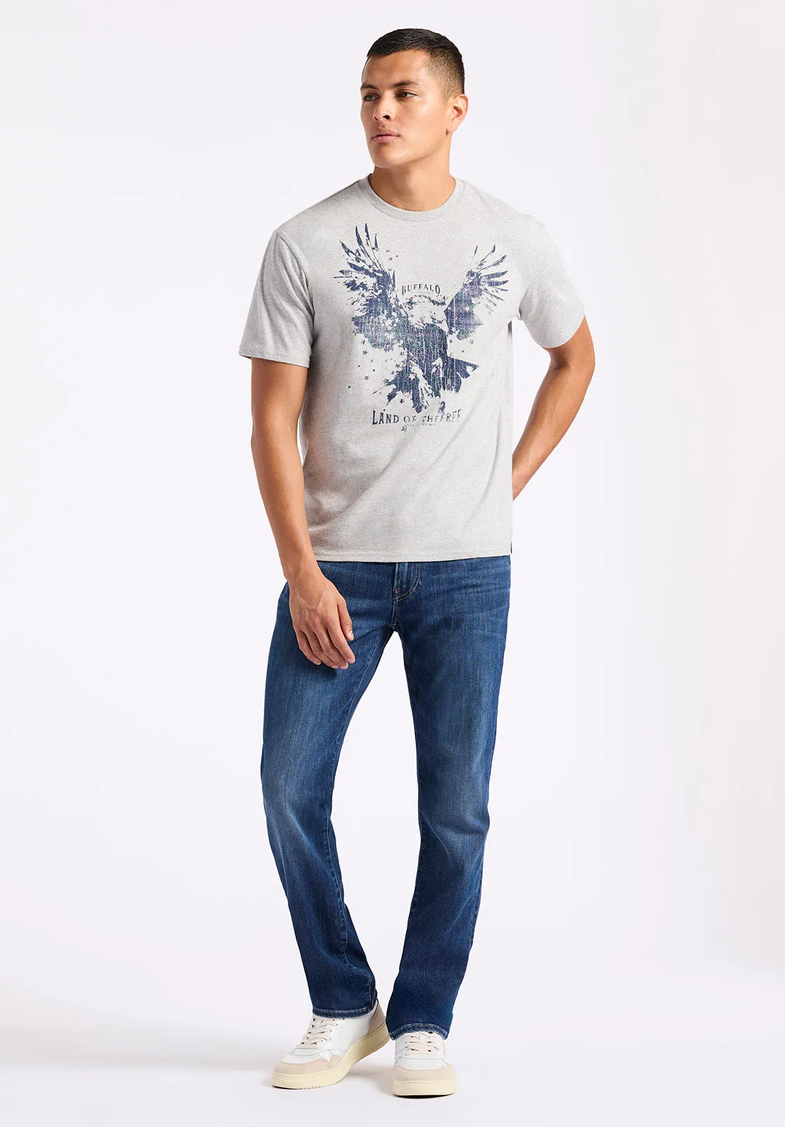 Teagle Men's Graphic T-Shirt with Eagle Print, Heather Grey - BM24647 sold by Buffalo David Bitton product image thumbnail 4