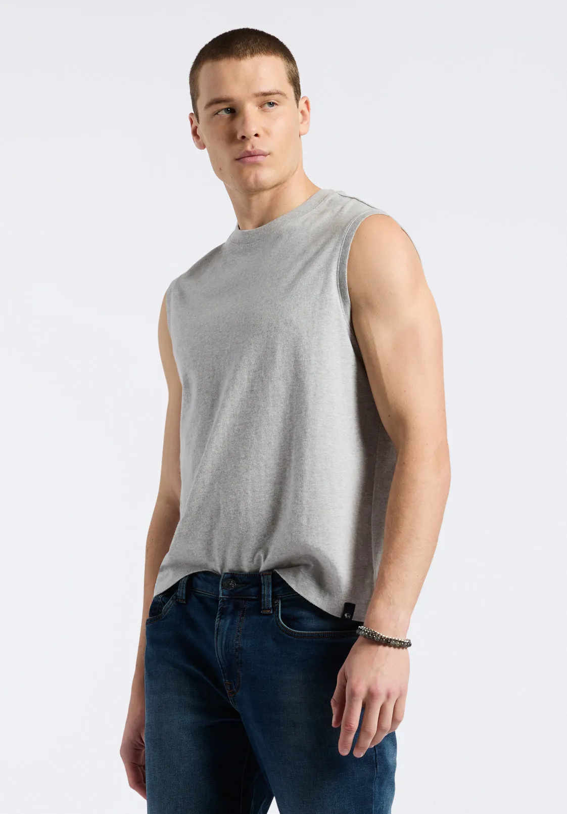 Kingster Men's Relaxed Fit Jersey Tank Top, Heather Grey - BM24601 sold by Buffalo David Bitton product image thumbnail 3