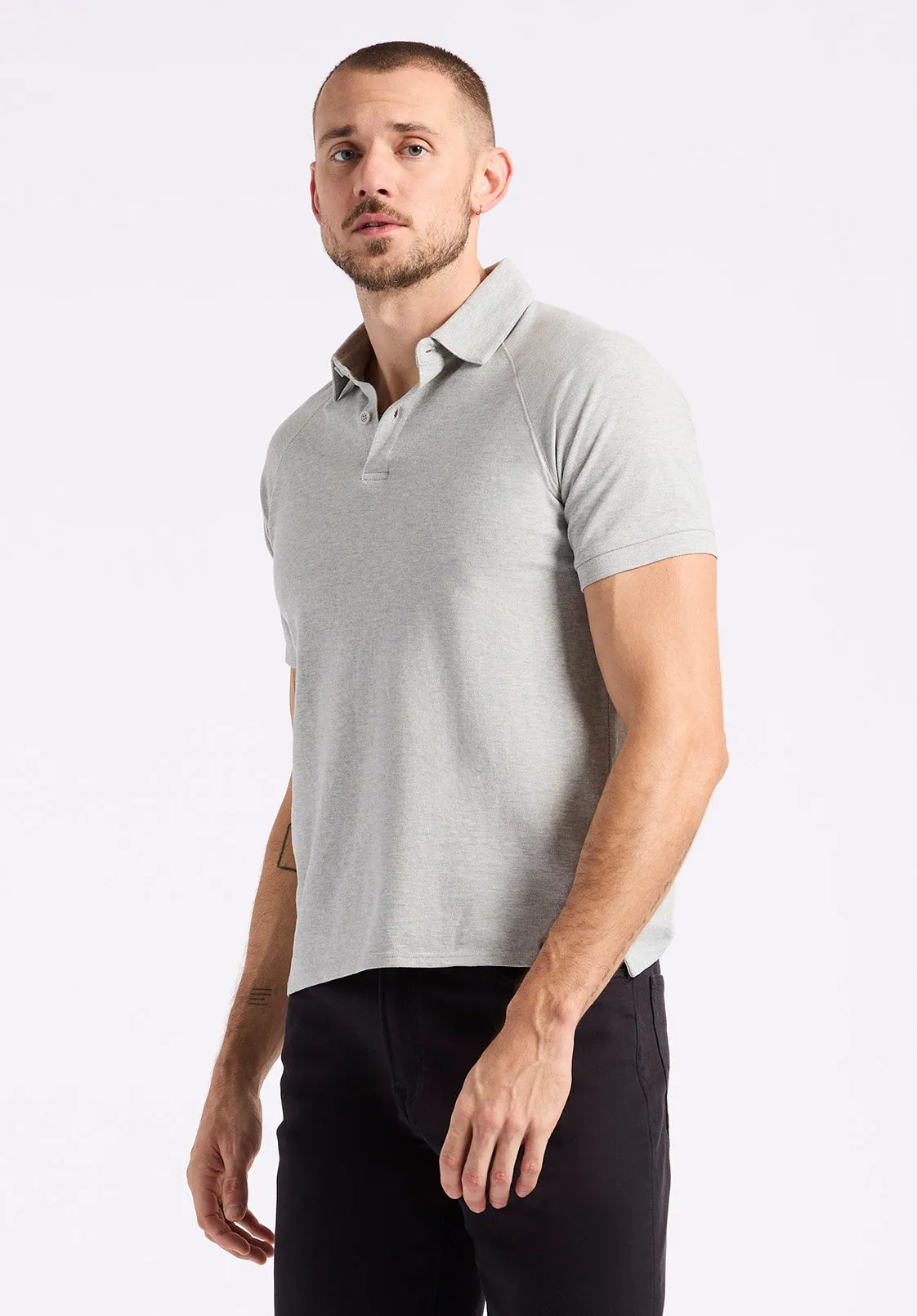 Kindell Men's Short-Sleeve Pique Polo, Heather Grey - BM24608 sold by Buffalo David Bitton product image thumbnail 2
