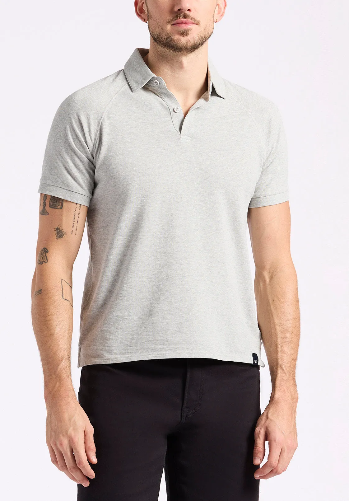 Kindell Men's Short-Sleeve Pique Polo, Heather Grey - BM24608 sold by Buffalo David Bitton
