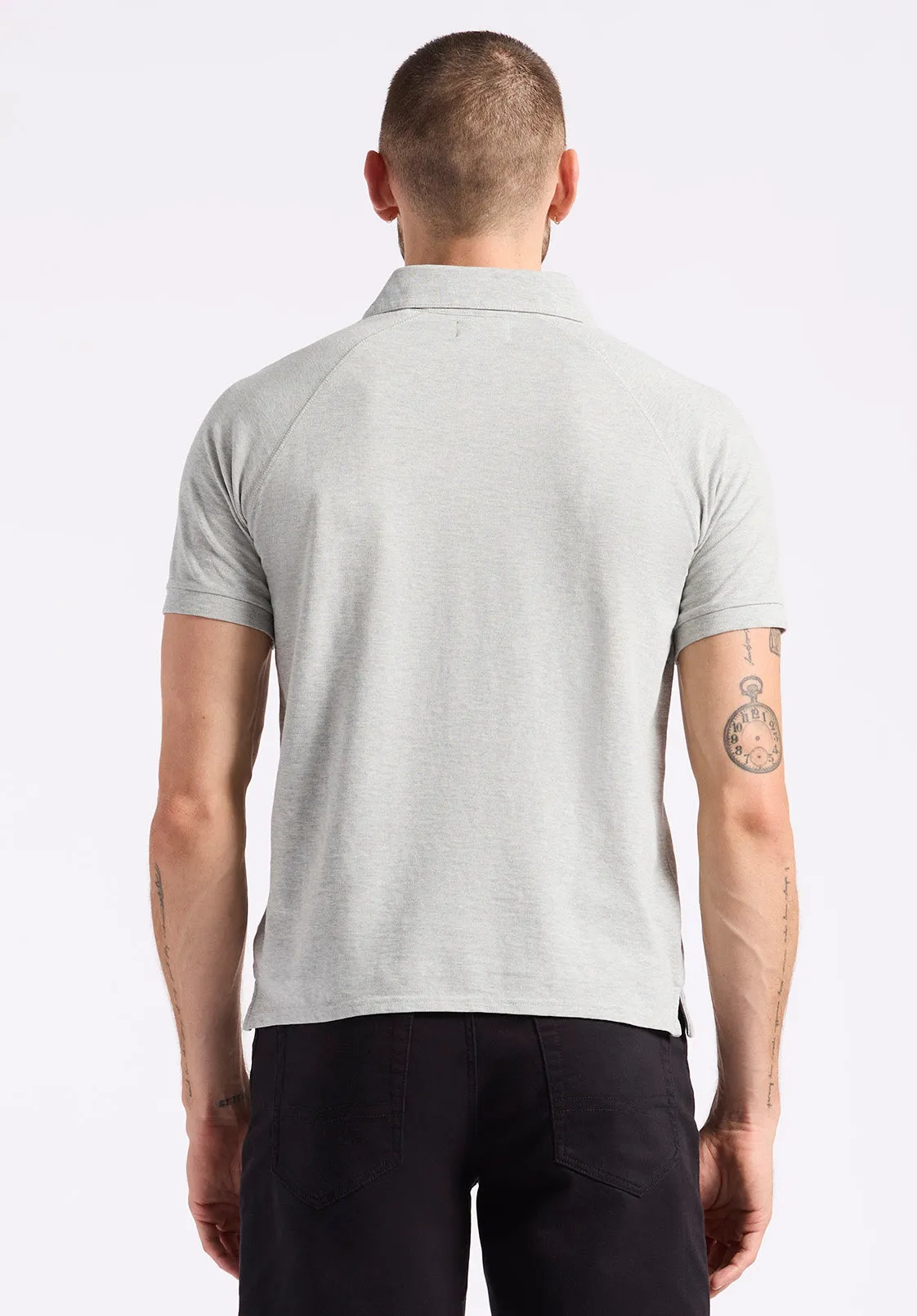 Kindell Men's Short-Sleeve Pique Polo, Heather Grey - BM24608 sold by Buffalo David Bitton product image thumbnail 3