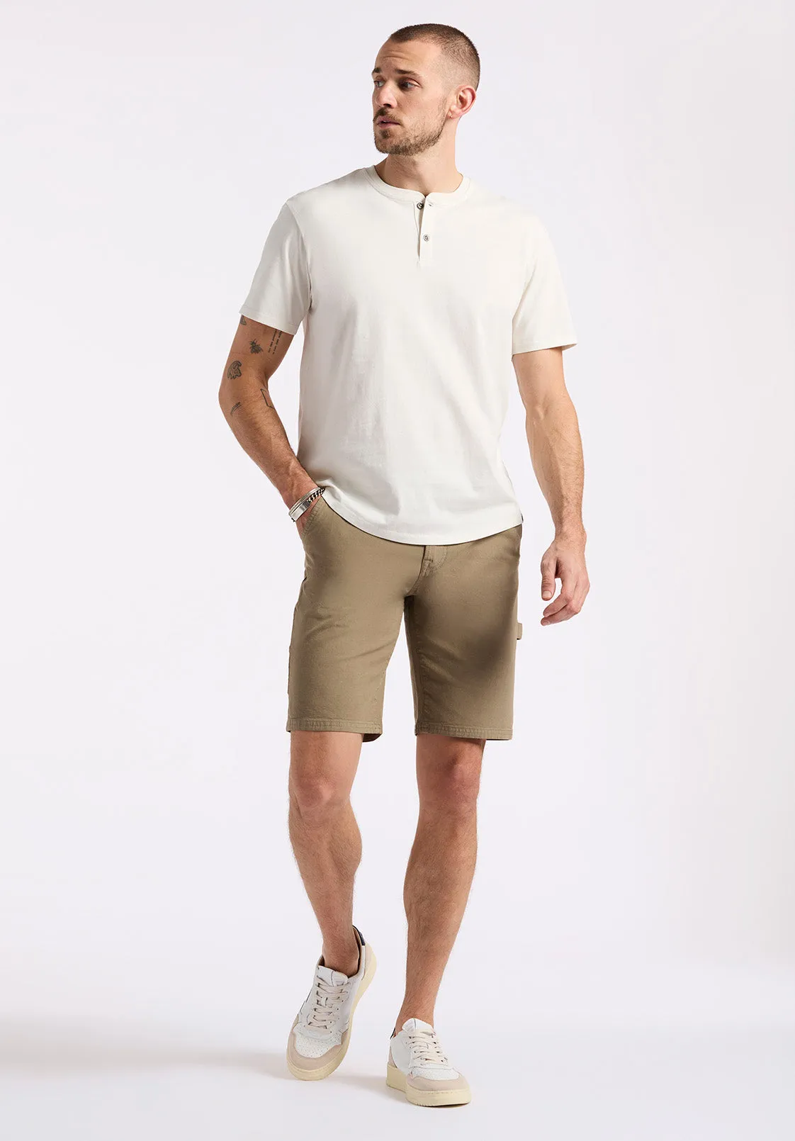 Relaxed Straight Dean Men's Utility Cargo Shorts, Dark Beige - BM26076 sold by Buffalo David Bitton product image thumbnail 4