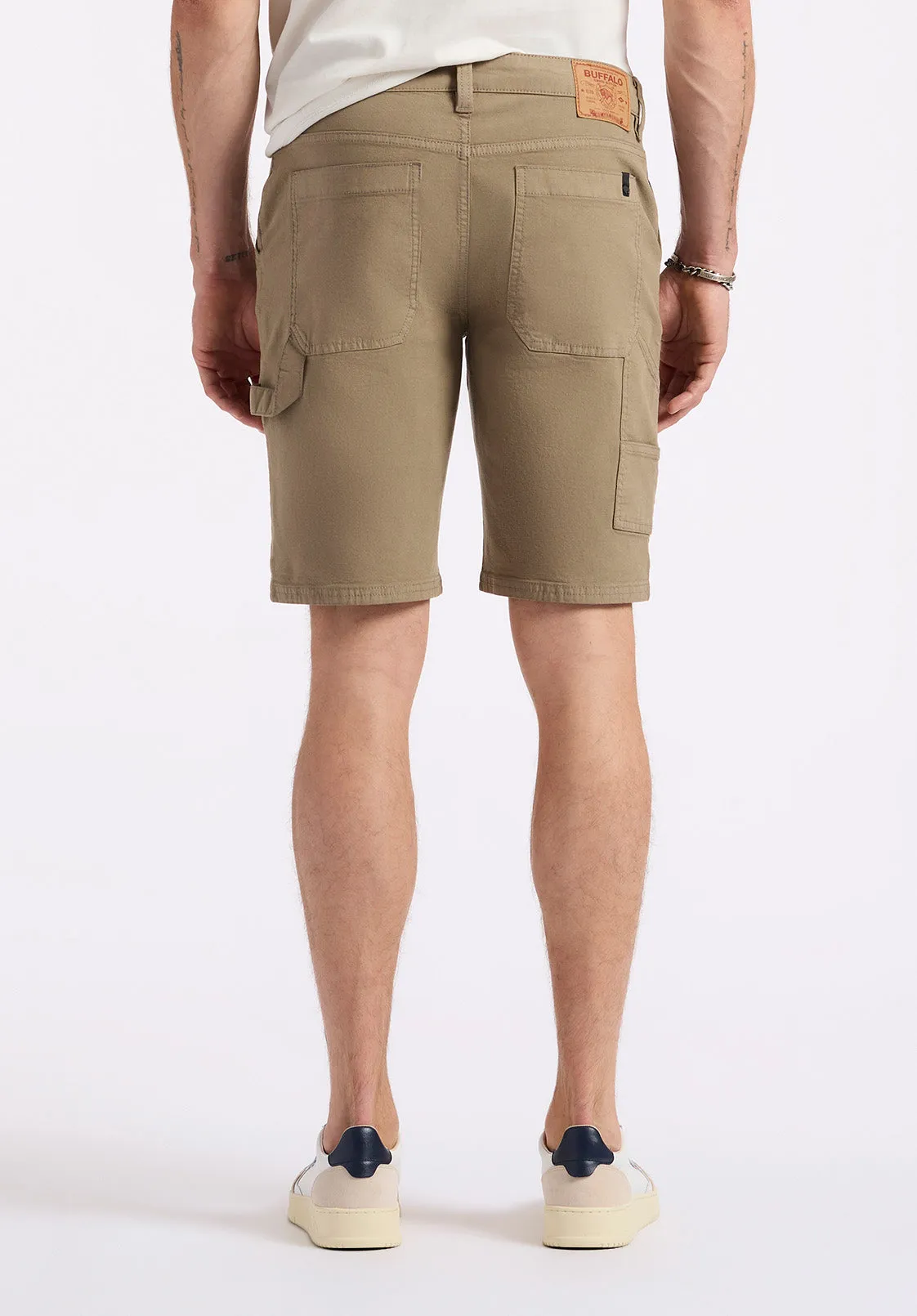 Relaxed Straight Dean Men's Utility Cargo Shorts, Dark Beige - BM26076 sold by Buffalo David Bitton product image thumbnail 3
