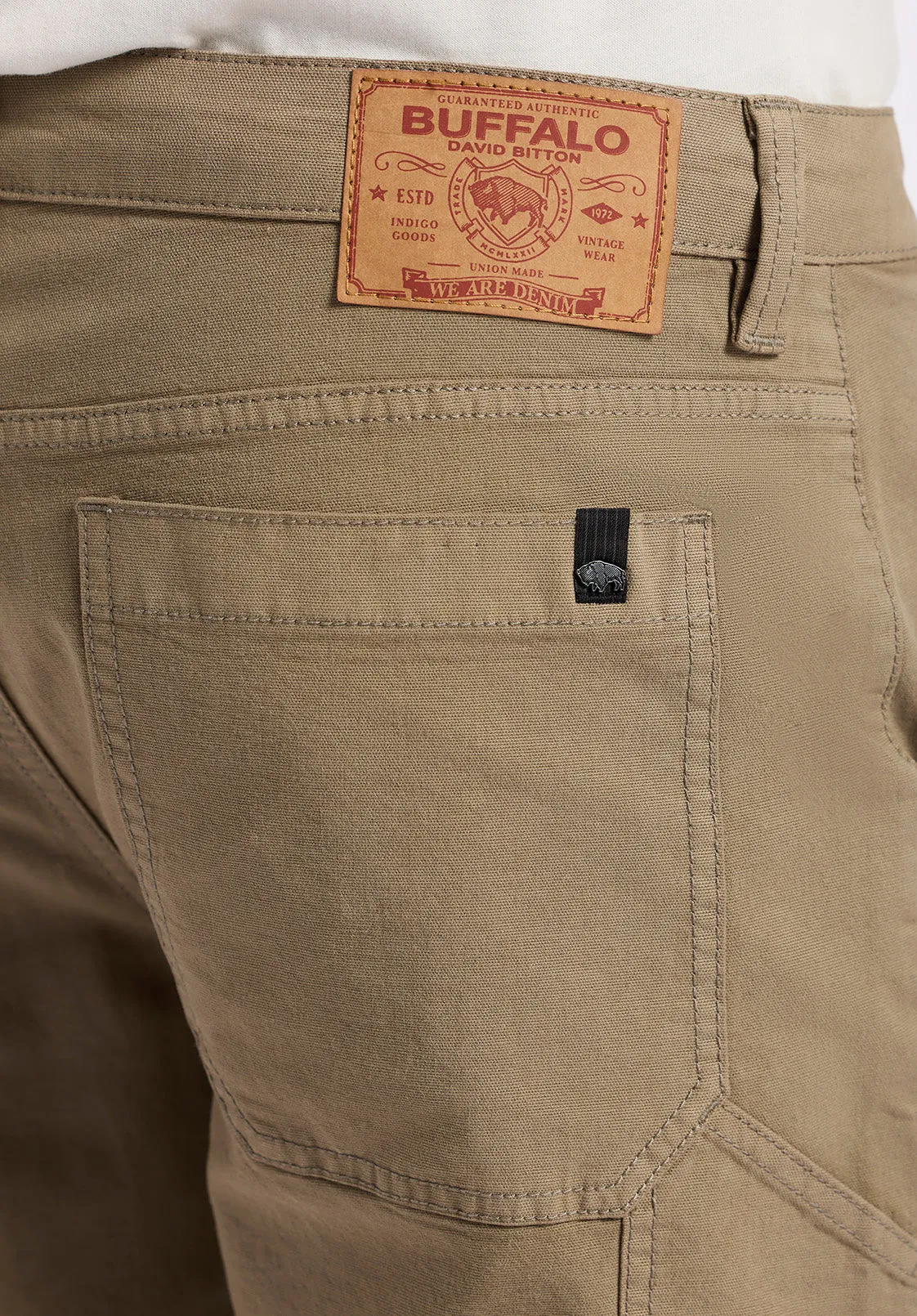 Relaxed Straight Dean Men's Utility Cargo Shorts, Dark Beige - BM26076 sold by Buffalo David Bitton product image thumbnail 5