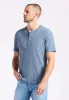 Kandido Men's Short Sleeve Slub Jersey Relaxed Henley Top, Mirage Blue - BM24605 sold by Buffalo David Bitton