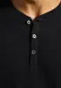 Kandido Men's Short Sleeve Slub Jersey Relaxed Henley Top, Black - BM24605 sold by Buffalo David Bitton
