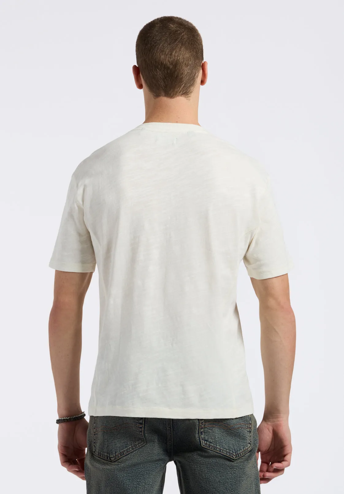 Kandido Men's Short Sleeve Henley, Milk - BM24605 sold by Buffalo David Bitton product image thumbnail 4