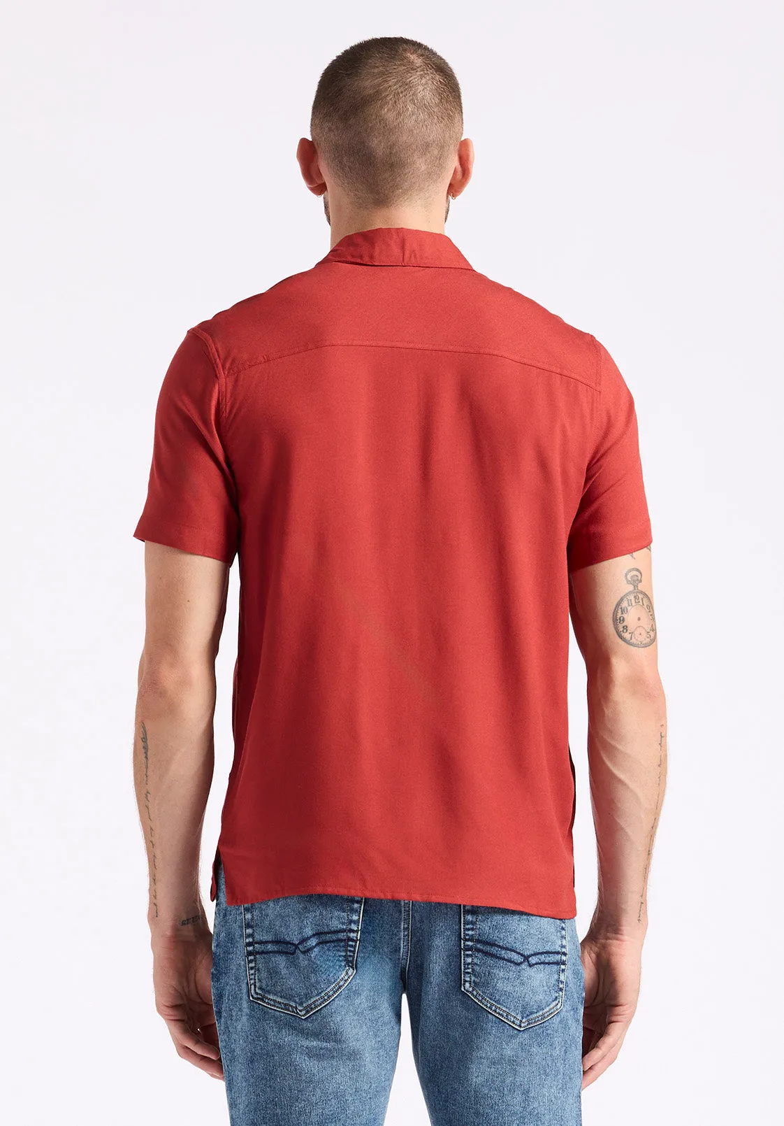 Sirilo Men's Short Sleeve Shirt, Baked Apple Red - BM24594 sold by Buffalo David Bitton product image thumbnail 4
