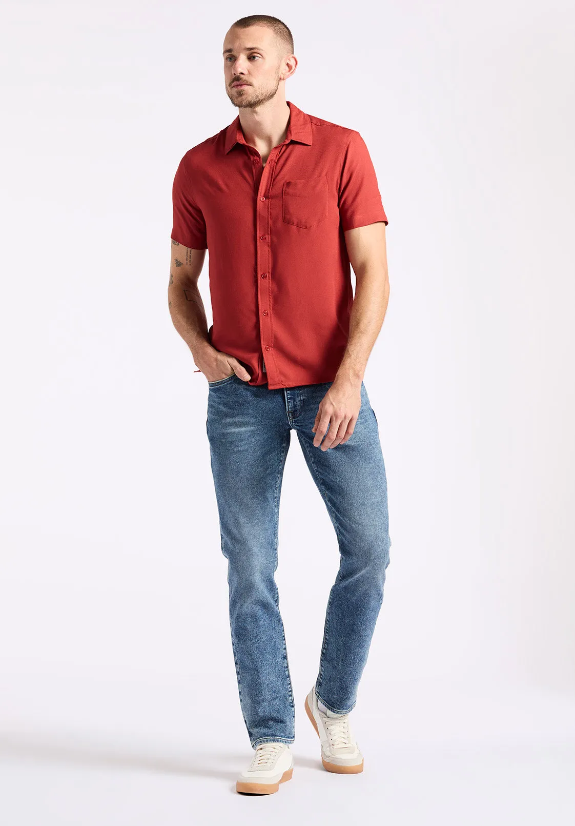 Sirilo Men's Short Sleeve Shirt, Baked Apple Red - BM24594 sold by Buffalo David Bitton product image thumbnail 5
