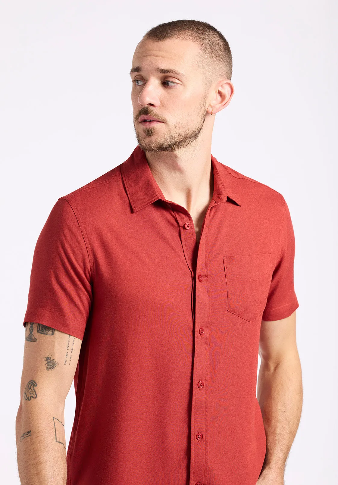 Sirilo Men's Short Sleeve Shirt, Baked Apple Red - BM24594 sold by Buffalo David Bitton product image thumbnail 2