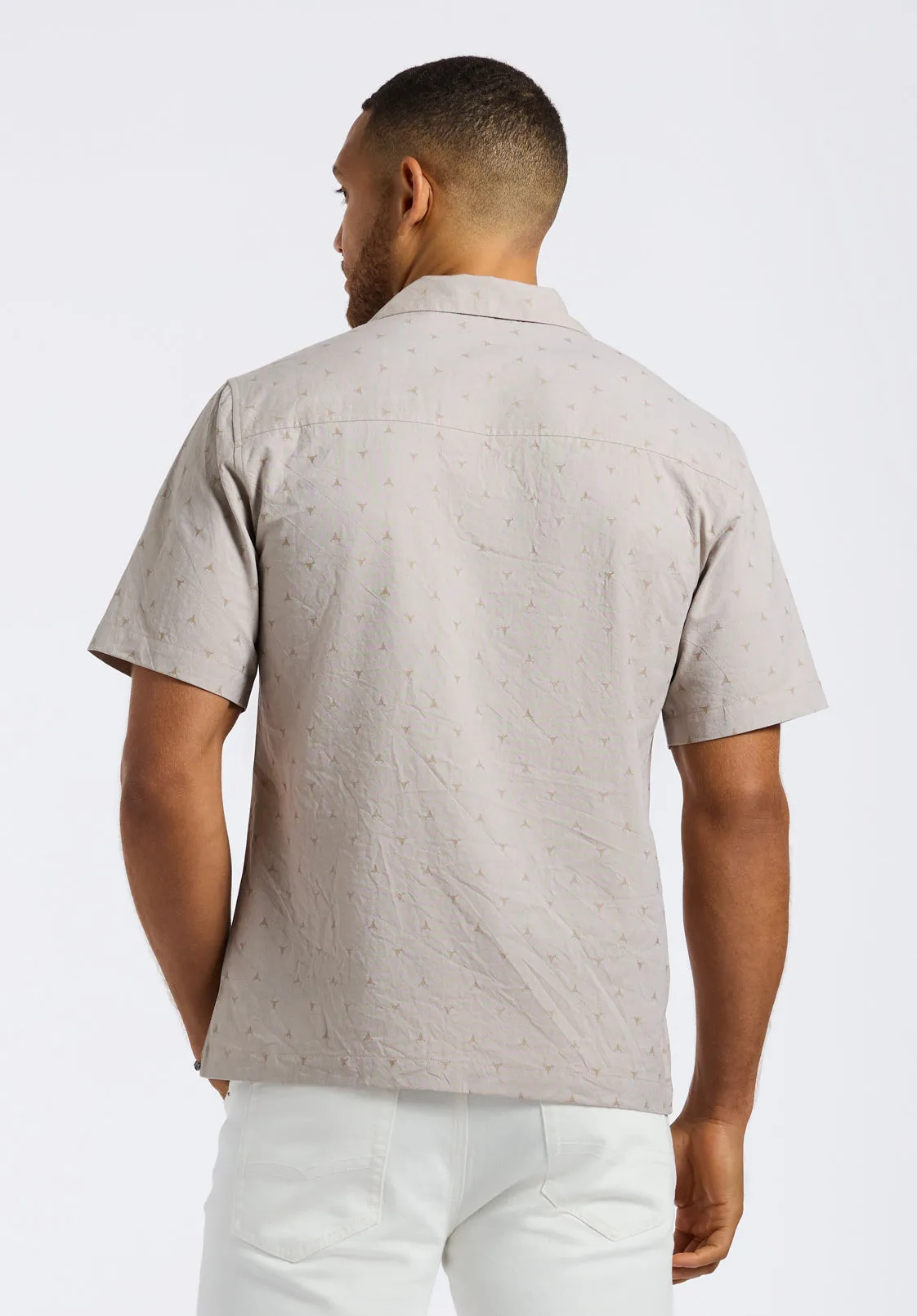 Salaman Men's Short-Sleeve Patterned Shirt with Chest Pockets, Tuffet Beige - BM24552 sold by Buffalo David Bitton product image thumbnail 3