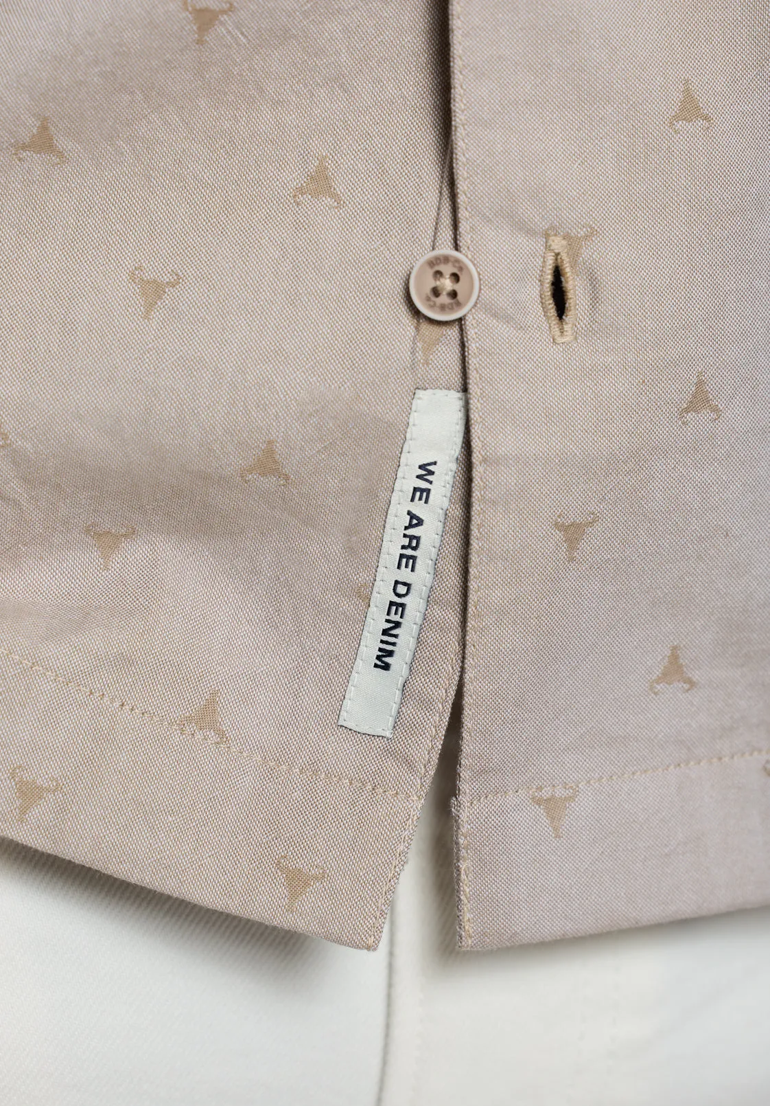 Salaman Men's Short-Sleeve Patterned Shirt with Chest Pockets, Tuffet Beige - BM24552 sold by Buffalo David Bitton product image thumbnail 5