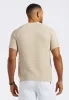 Wipped Men's Textured Knit Short-Sleeve Crewneck Sweater, Buttercream Beige - BM24533 sold by Buffalo David Bitton