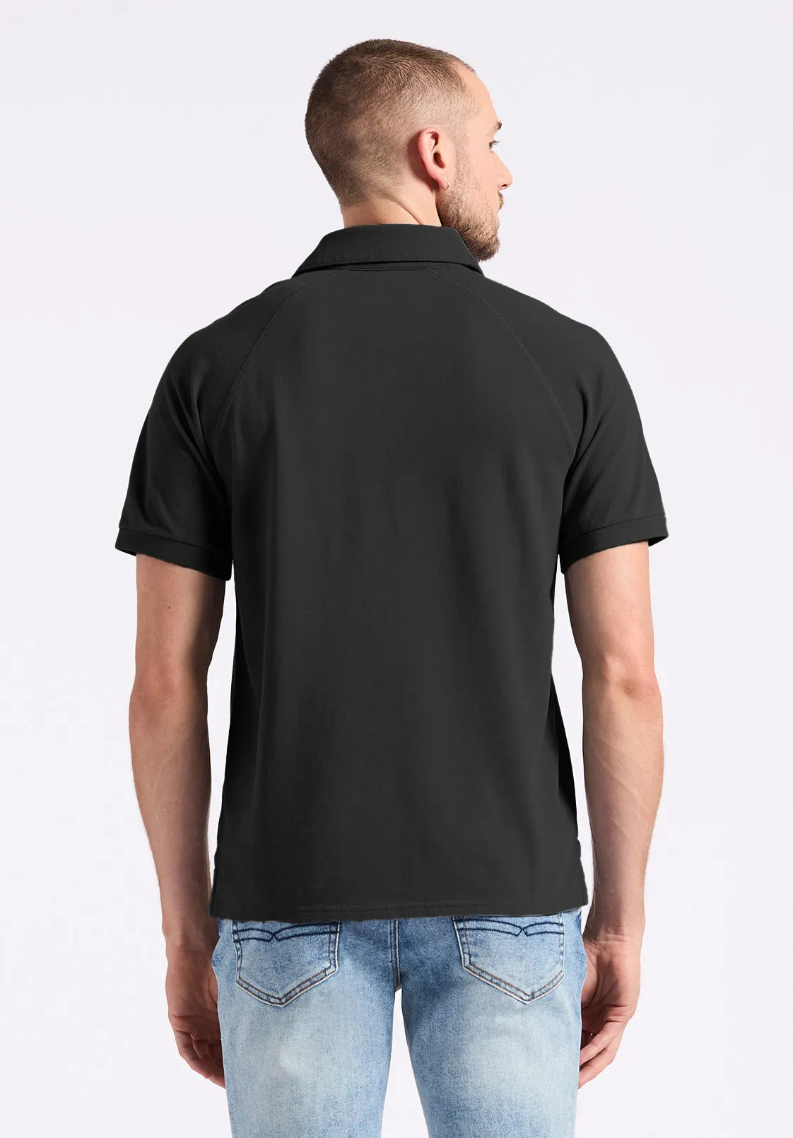Kindell Men's Short-Sleeve Pique Polo, Black - BM24608 sold by Buffalo David Bitton product image thumbnail 2