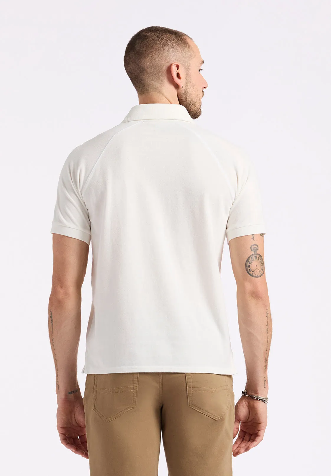 Kindell Men's Short-Sleeve Pique Polo, Milk - BM24608 sold by Buffalo David Bitton product image thumbnail 4