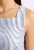 Benedita Women's Striped Sleeveless Linen Top, White & Navy - WT0198P sold by Buffalo David Bitton