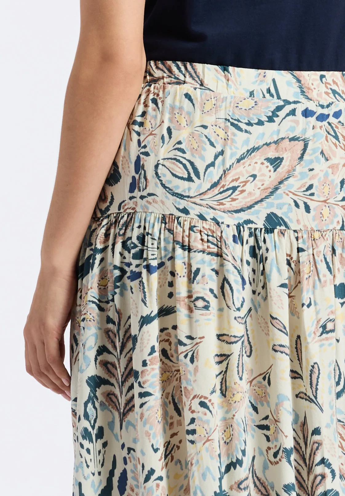 Lupita Women's Floral Print Tiered Midi Skirt, Paisley - WS0016P sold by Buffalo David Bitton product image thumbnail 5