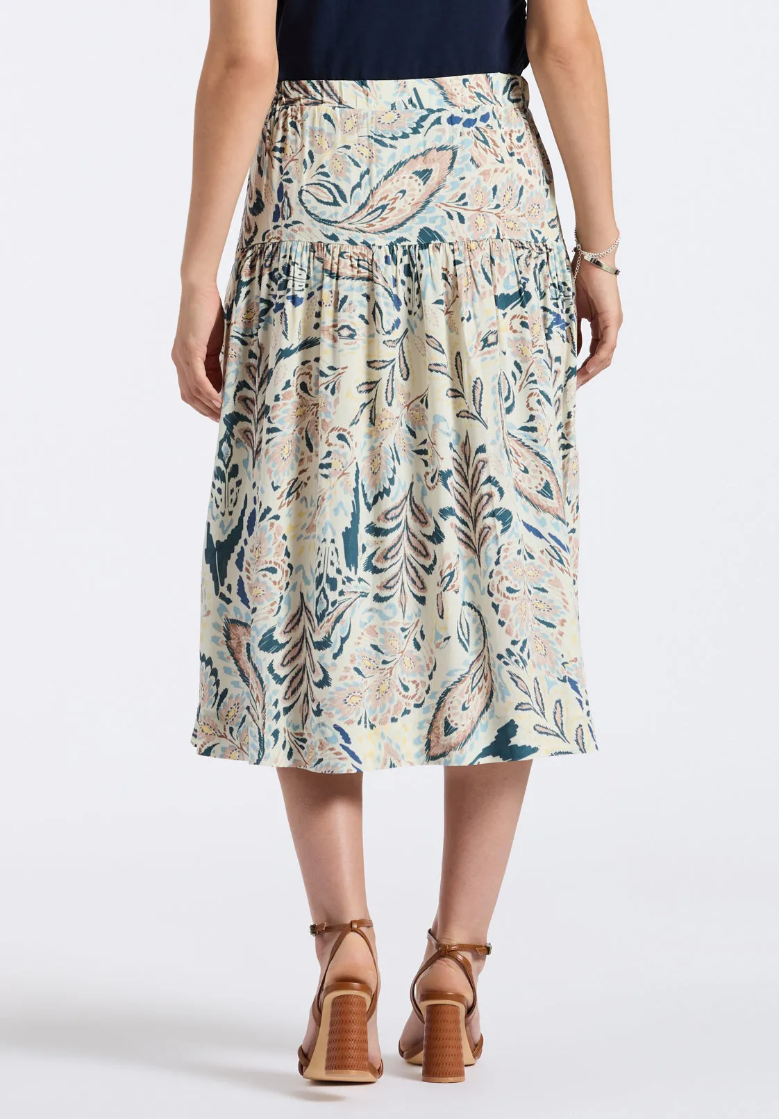 Lupita Women's Floral Print Tiered Midi Skirt, Paisley - WS0016P sold by Buffalo David Bitton product image thumbnail 3