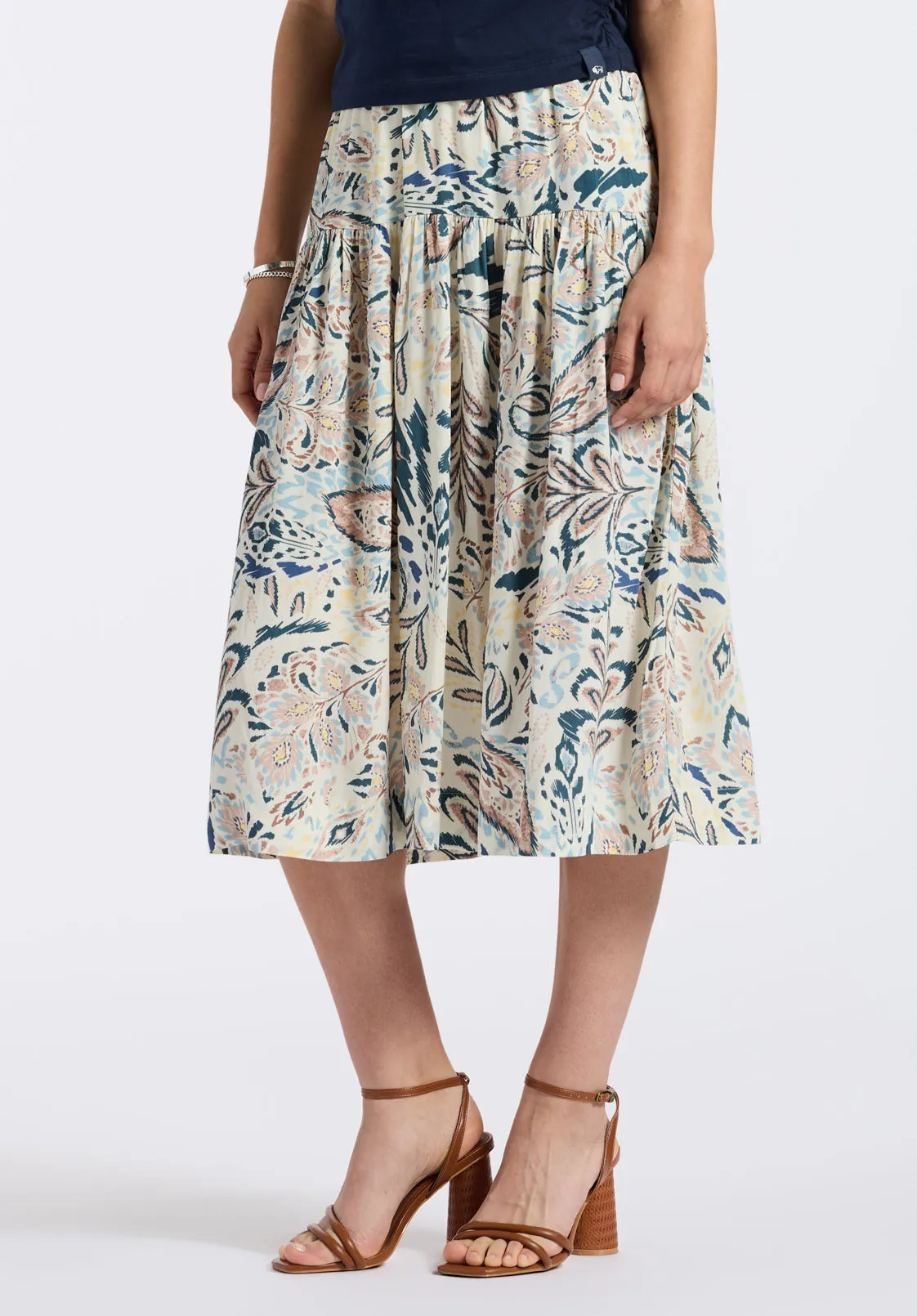 Lupita Women's Floral Print Tiered Midi Skirt, Paisley - WS0016P sold by Buffalo David Bitton product image thumbnail 2