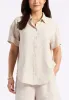 Solana Women's Linen Short-Sleeve Button-Up Shirt, Beige - WT0172P sold by Buffalo David Bitton