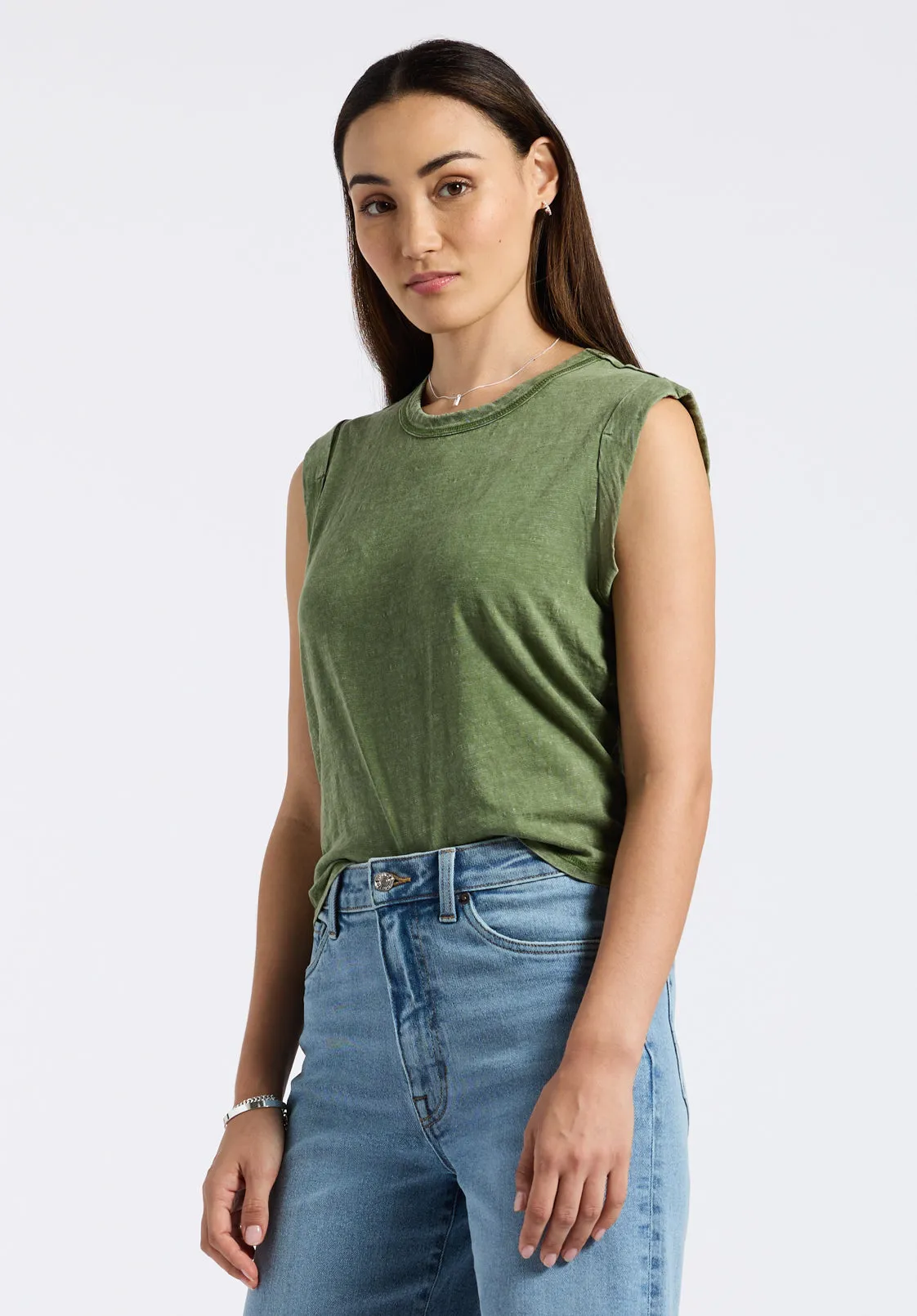 Elayne Women’s Sleeveless Top, Bronze Green - KT0230P sold by Buffalo David Bitton product image thumbnail 2