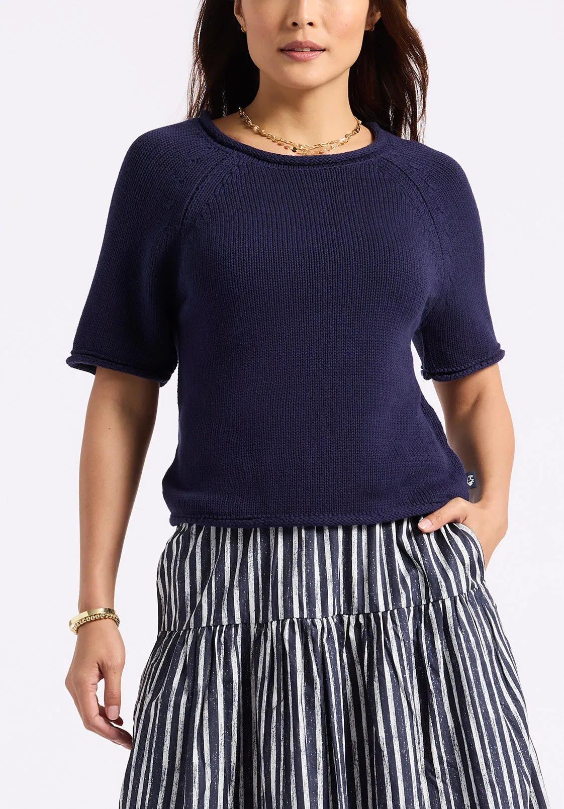 Devora Women's Short Sleeve Sweater, Peacoat - SW0115P sold by Buffalo David Bitton