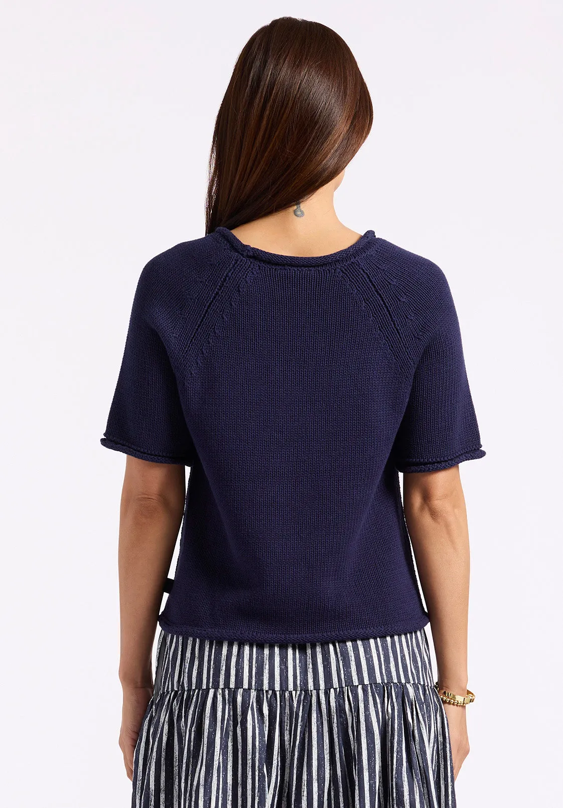 Devora Women's Short Sleeve Sweater, Peacoat - SW0115P sold by Buffalo David Bitton product image thumbnail 4