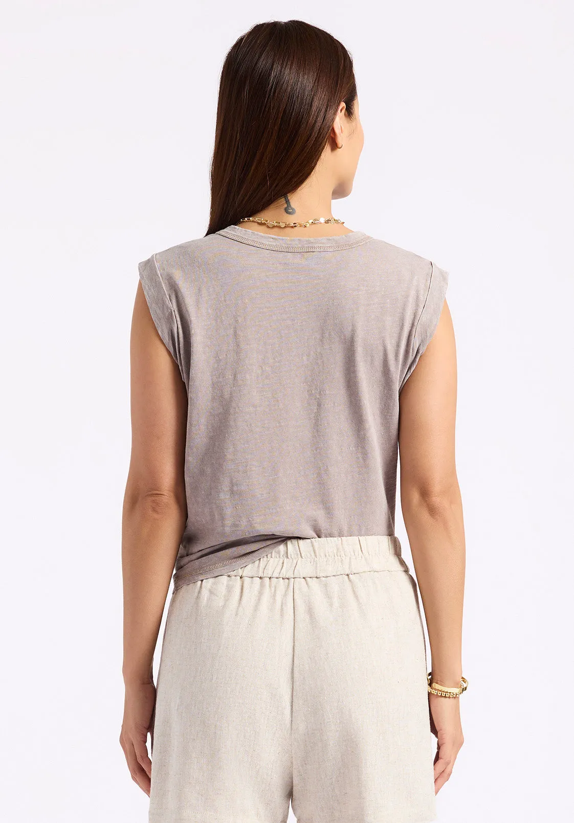 Elayne Women’s Sleeveless Top, Driftwood Brown - KT0230P sold by Buffalo David Bitton product image thumbnail 3