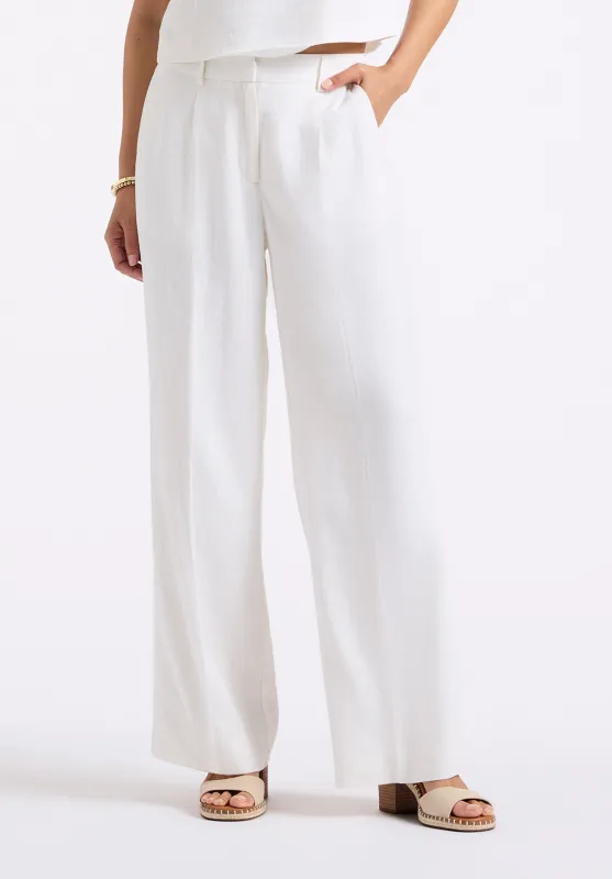 Adelina Women's Linen Blend Wide-Leg Pants, Off-White - WB0027P sold by Buffalo David Bitton