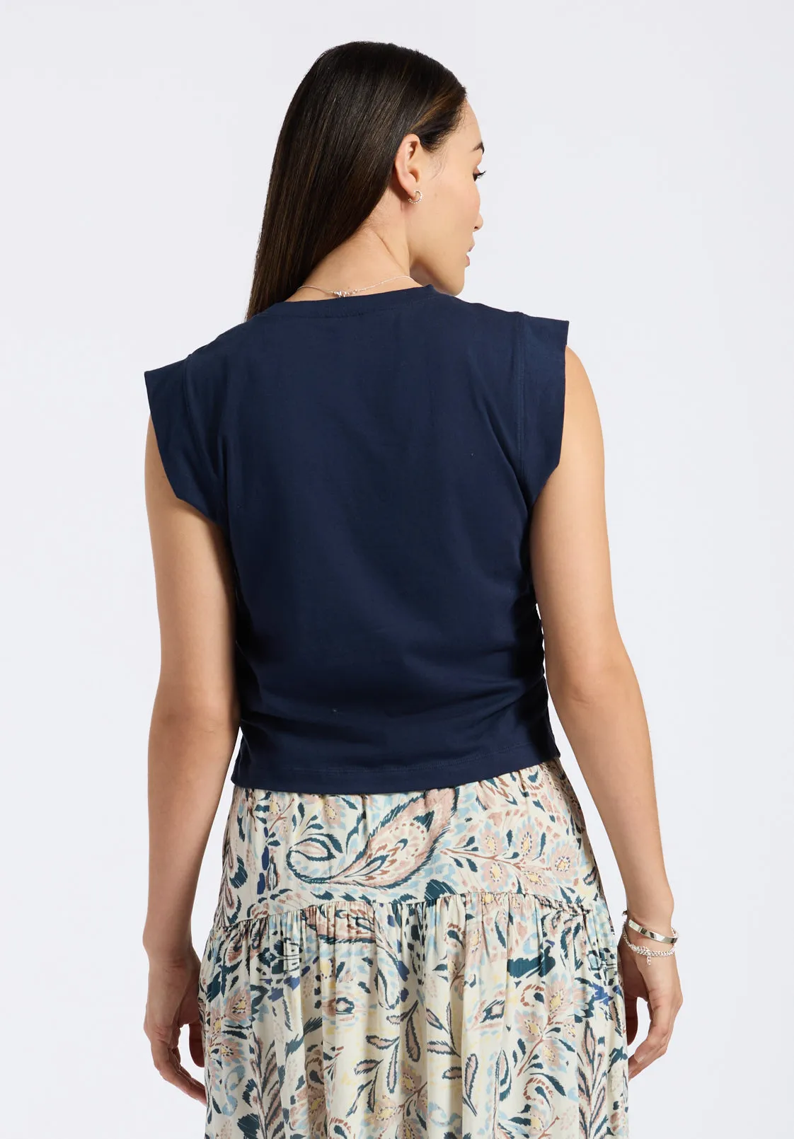 Alanis Women's Sleeveless Top, Navy - KT0206P sold by Buffalo David Bitton product image thumbnail 3