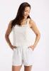 Thalassa Women's Crochet Tank Top, White - SW0121P sold by Buffalo David Bitton