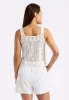 Thalassa Women's Crochet Tank Top, White - SW0121P sold by Buffalo David Bitton