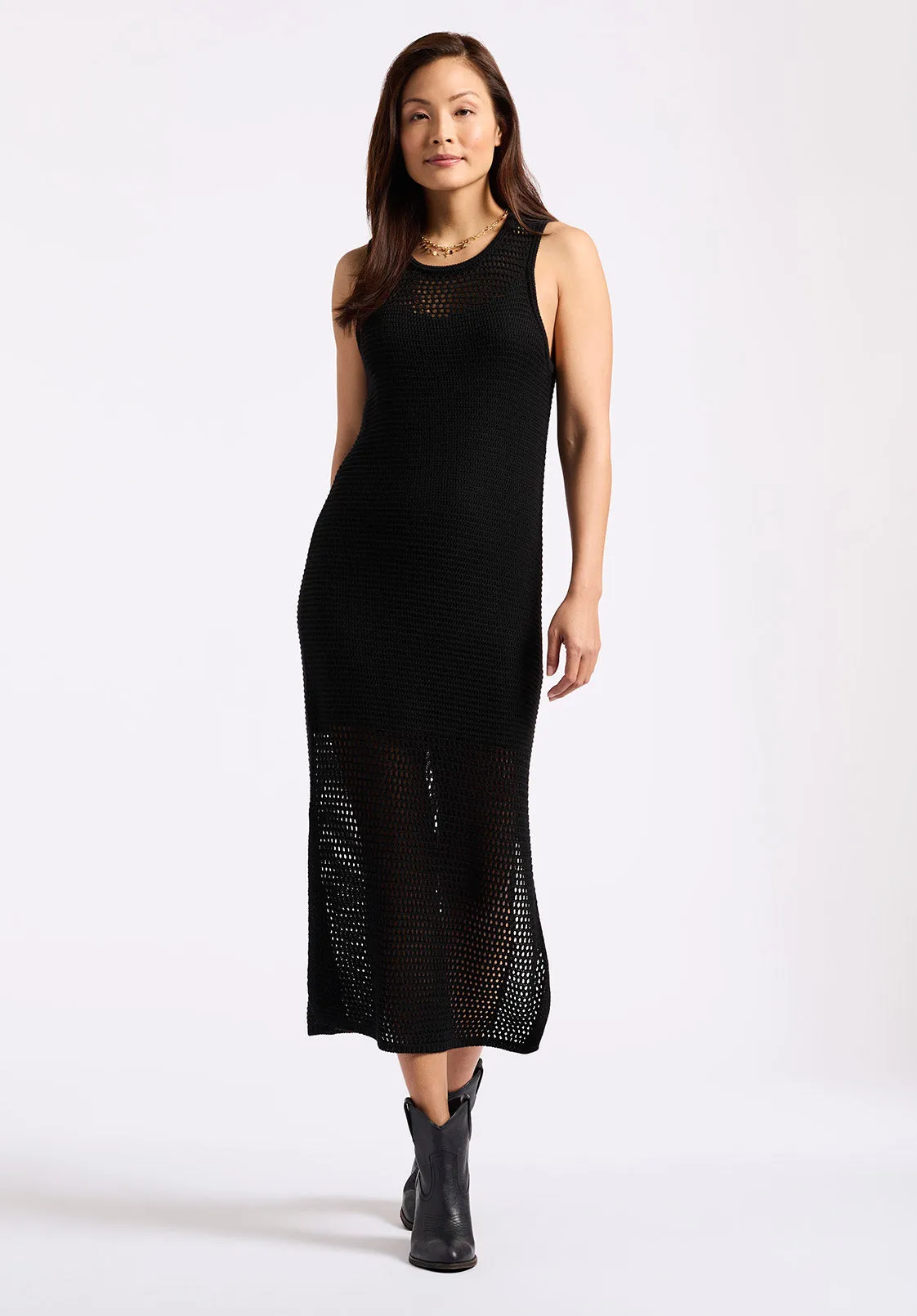 Bronwen Women's Sleeveless Open-Knit Midi Dress, Black - SD0009P sold by Buffalo David Bitton product image thumbnail 2