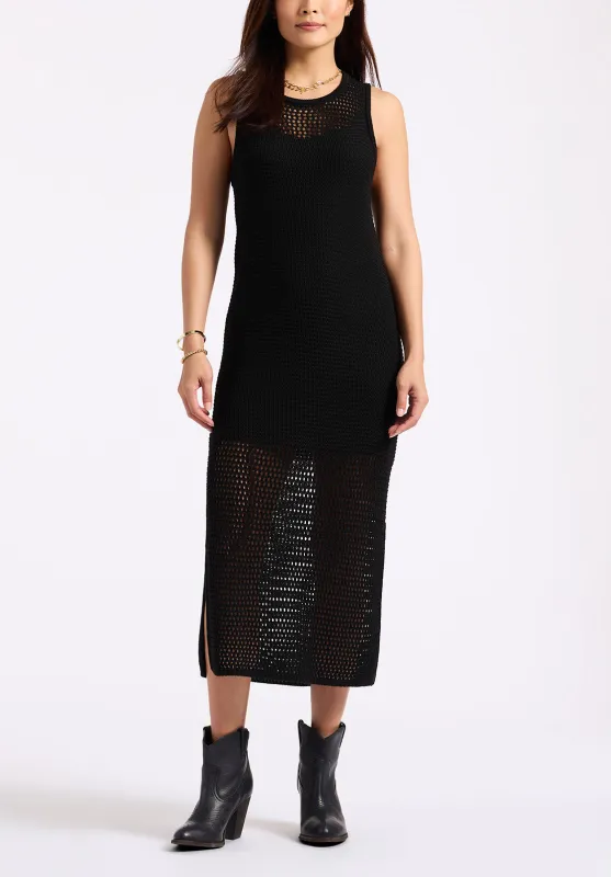 Bronwen Women's Sleeveless Open-Knit Midi Dress, Black - SD0009P sold by Buffalo David Bitton